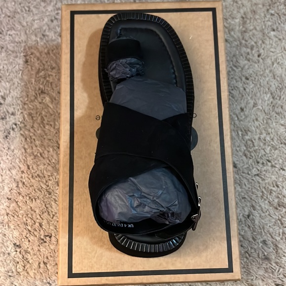 NIB Asos Design Black Suede Platform Sandal - Picture 3 of 6